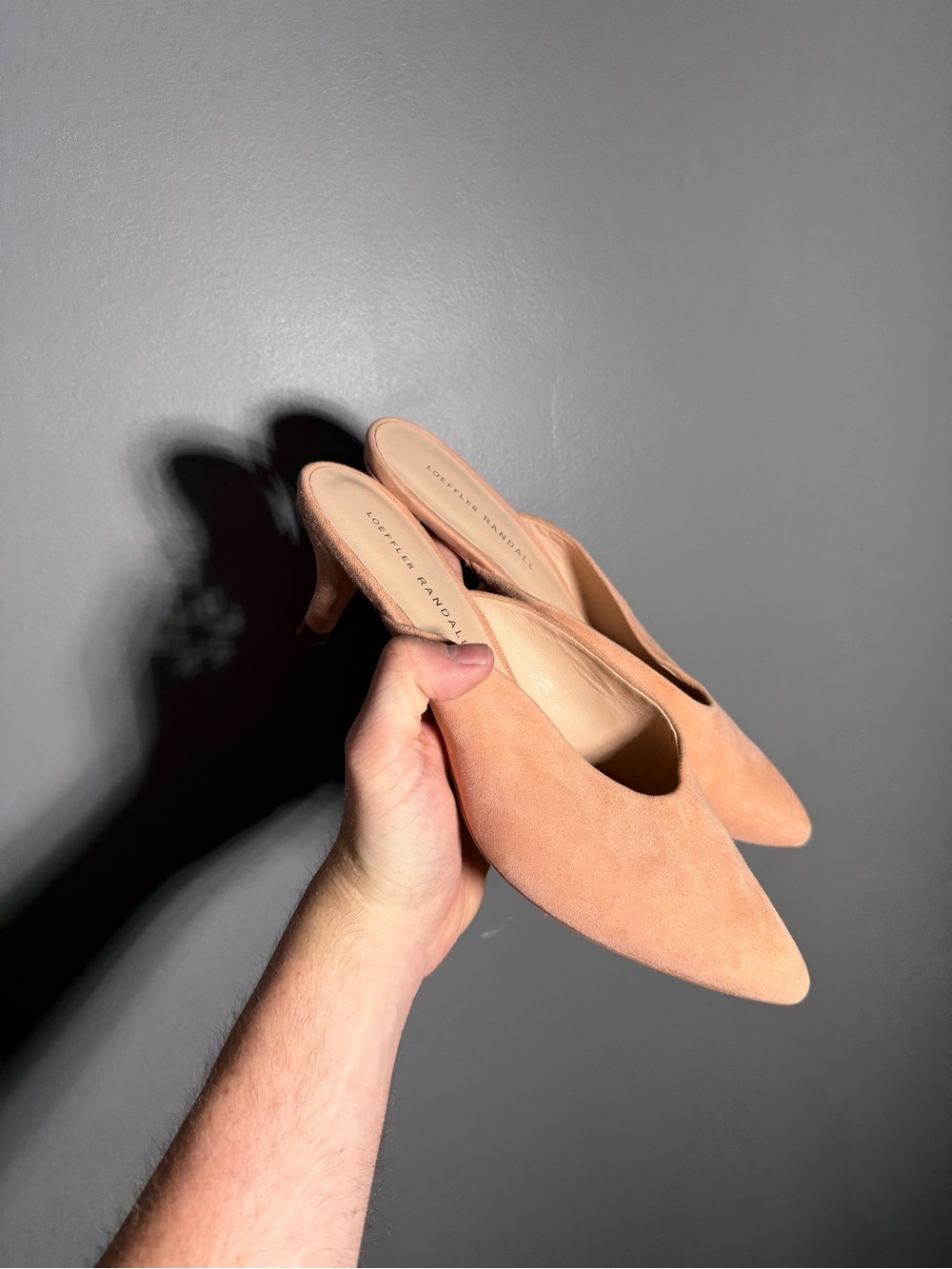 Loeffler Randall Juno Blush Suede Mules Size 8.5